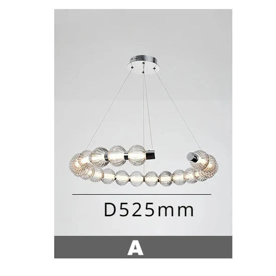 ChandelierDecor - Circular Ring Chrome LED Pearl Chandelier