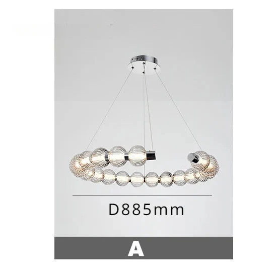 ChandelierDecor - Circular Ring Chrome LED Pearl Chandelier