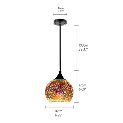 ChandelierDecor - Colorful Fireworks Starry Sky Hanging Glass Chandelier