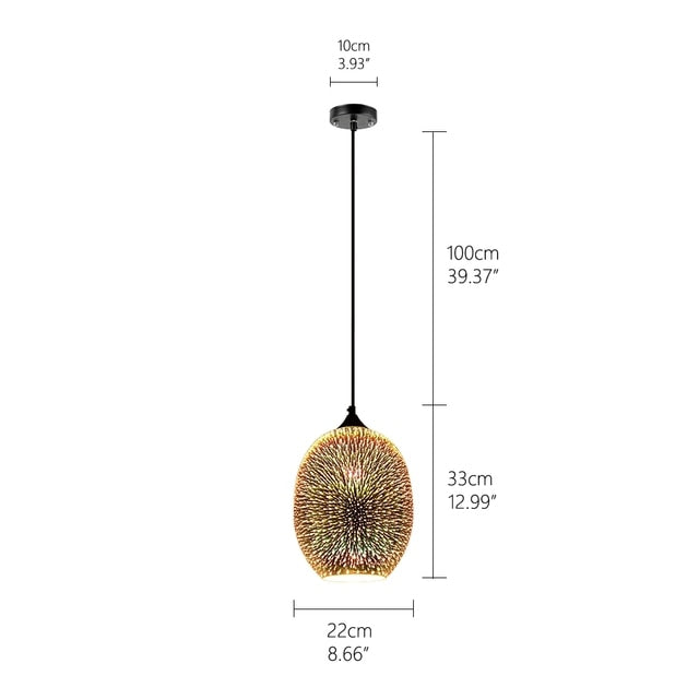 ChandelierDecor - Colorful Fireworks Starry Sky Hanging Glass Chandelier
