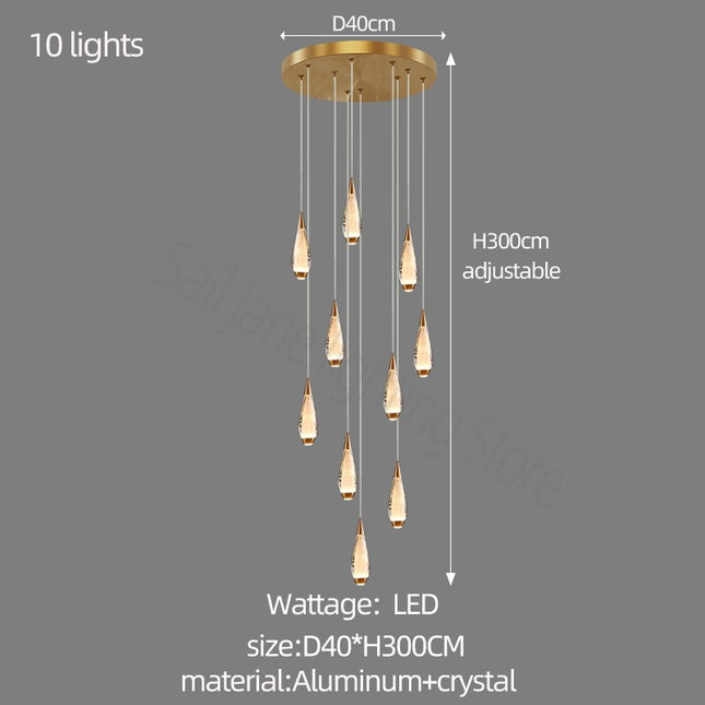 ChandelierDecor - Cones Staircase Chandelier: Exquisite Lighting Solution