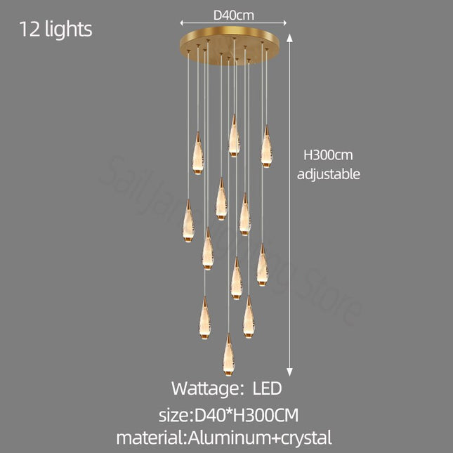 ChandelierDecor - Cones Staircase Chandelier: Exquisite Lighting Solution