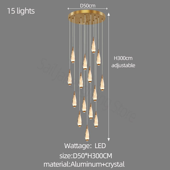 ChandelierDecor - Cones Staircase Chandelier: Exquisite Lighting Solution
