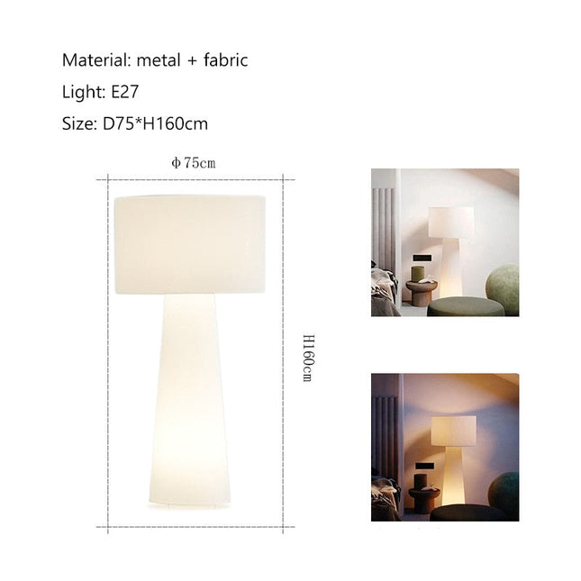 ChandelierDecor - Cream Fabric Floor Lamp - Nordic Minimalist