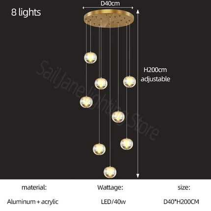 ChandelierDecor - Crystal Ball Staircase Chandelier: Enhancing Your Space