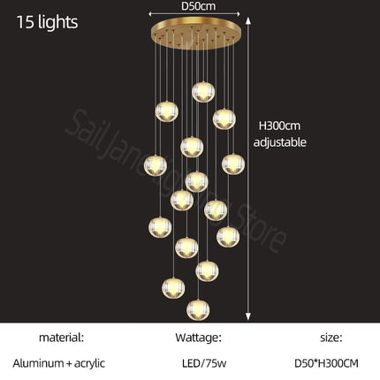 ChandelierDecor - Crystal Ball Staircase Chandelier: Enhancing Your Space