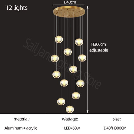 ChandelierDecor - Crystal Ball Staircase Chandelier: Enhancing Your Space