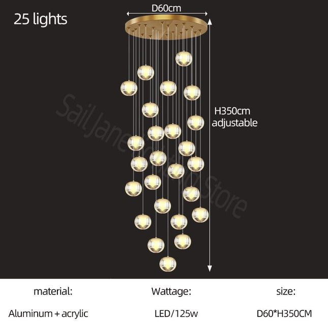 ChandelierDecor - Crystal Ball Staircase Chandelier: Enhancing Your Space