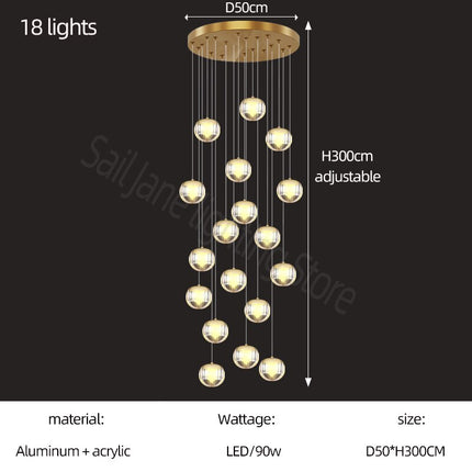 ChandelierDecor - Crystal Ball Staircase Chandelier: Enhancing Your Space