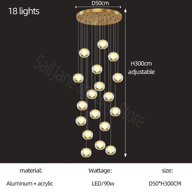 ChandelierDecor - Crystal Ball Staircase Chandelier: Enhancing Your Space