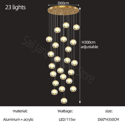 ChandelierDecor - Crystal Ball Staircase Chandelier: Enhancing Your Space