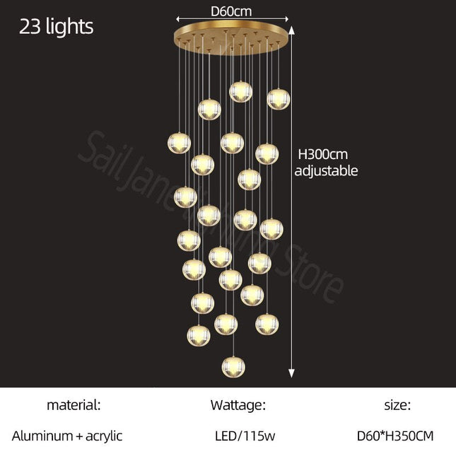 ChandelierDecor - Crystal Ball Staircase Chandelier: Enhancing Your Space
