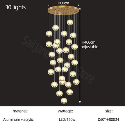 ChandelierDecor - Crystal Ball Staircase Chandelier: Enhancing Your Space