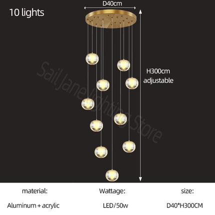 ChandelierDecor - Crystal Ball Staircase Chandelier: Enhancing Your Space