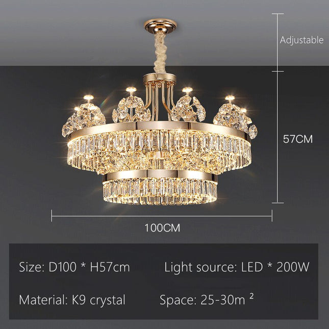 ChandelierDecor - Crystal Ceiling K9 Crystal Grand Chandelier: Elegant Lighting Fixture