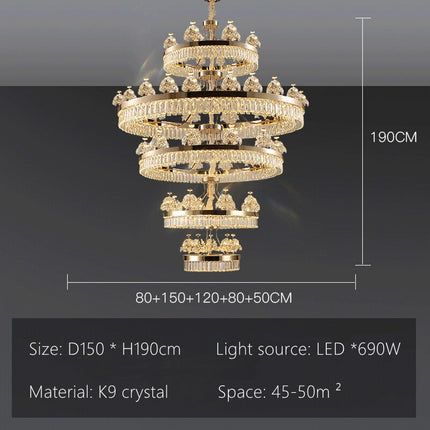 ChandelierDecor - Crystal Ceiling K9 Crystal Grand Chandelier: Elegant Lighting Fixture