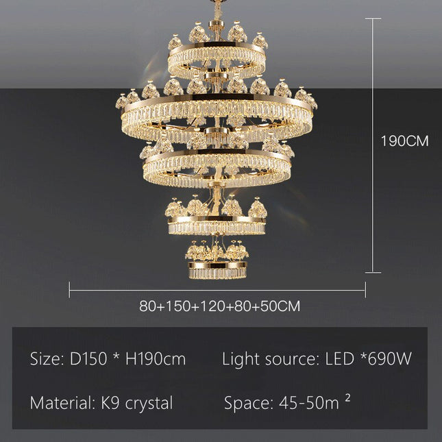ChandelierDecor - Crystal Ceiling K9 Crystal Grand Chandelier: Elegant Lighting Fixture