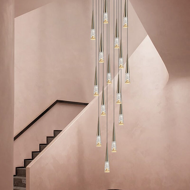 ChandelierDecor - Crystal Cones Staircase Chandelier - Stunning Ambiance