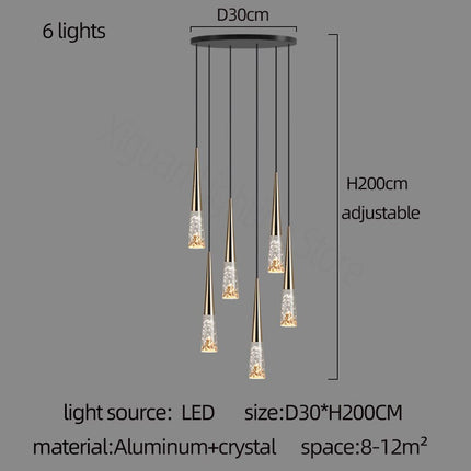 ChandelierDecor - Crystal Cones Staircase Chandelier - Stunning Ambiance