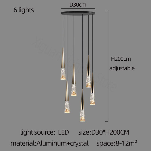 ChandelierDecor - Crystal Cones Staircase Chandelier - Stunning Ambiance