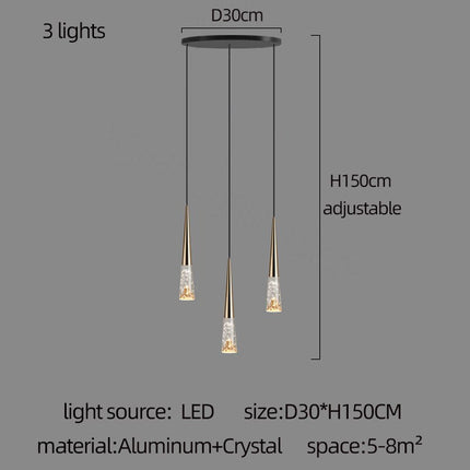 ChandelierDecor - Crystal Cones Staircase Chandelier - Stunning Ambiance