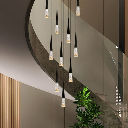 ChandelierDecor - Crystal Cones Staircase Chandelier - Stunning Ambiance