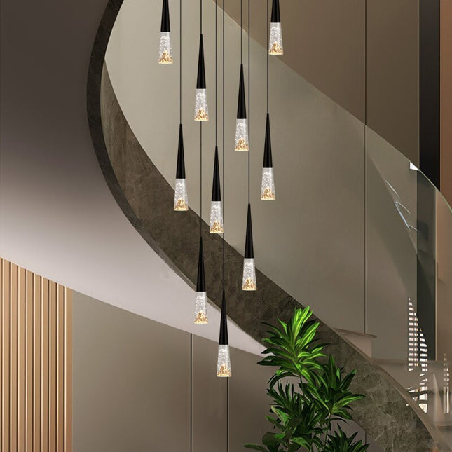 ChandelierDecor - Crystal Cones Staircase Chandelier - Stunning Ambiance
