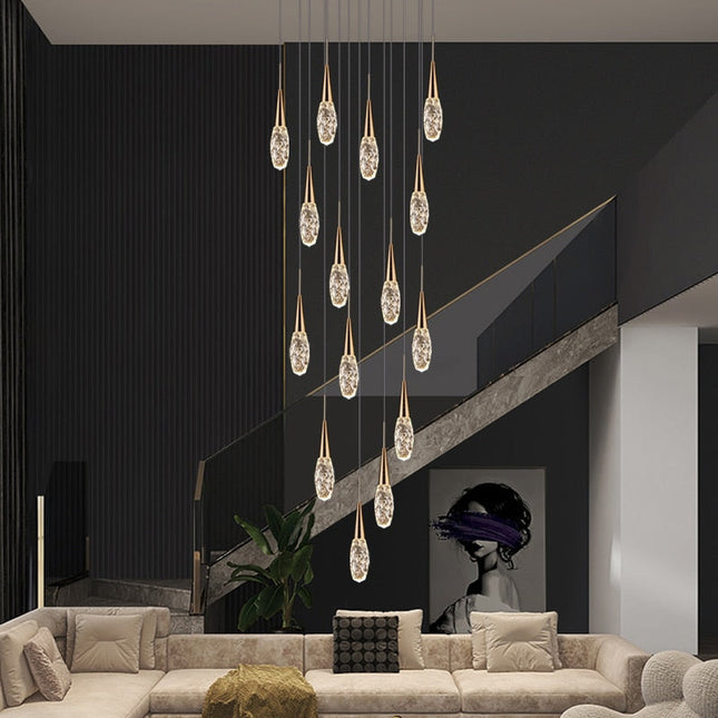 ChandelierDecor - Crystal Cones Staircase Chandelier – Stunning Elegance