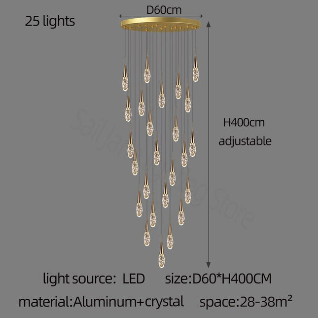 ChandelierDecor - Crystal Cones Staircase Chandelier – Stunning Elegance