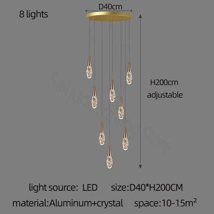 ChandelierDecor - Crystal Cones Staircase Chandelier – Stunning Elegance