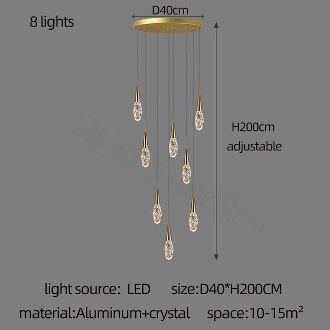 ChandelierDecor - Crystal Cones Staircase Chandelier – Stunning Elegance