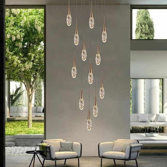 ChandelierDecor - Crystal Cones Staircase Chandelier – Stunning Elegance