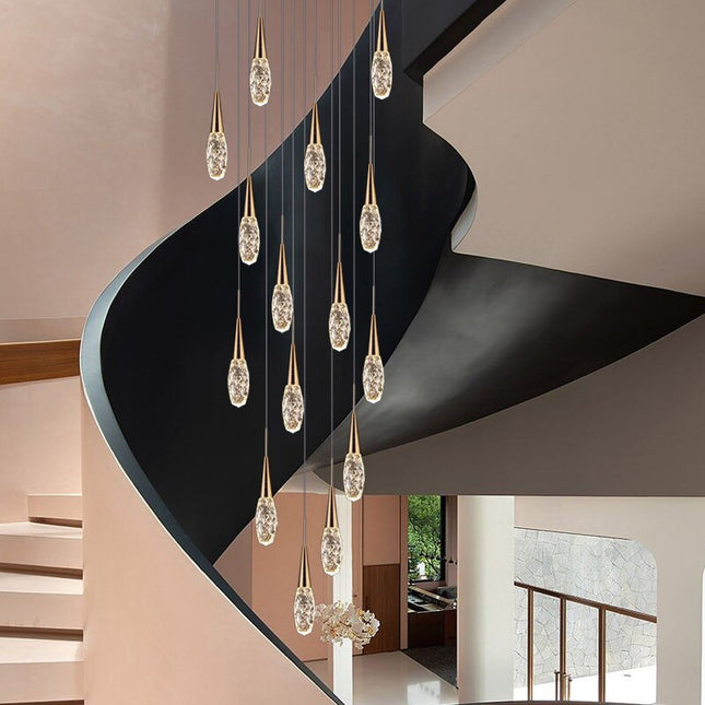ChandelierDecor - Crystal Cones Staircase Chandelier – Stunning Elegance
