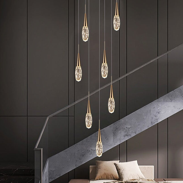 ChandelierDecor - Crystal Cones Staircase Chandelier – Stunning Elegance