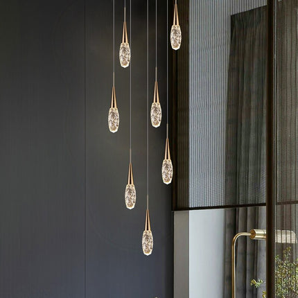 ChandelierDecor - Crystal Cones Staircase Chandelier – Stunning Elegance