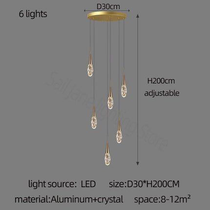 ChandelierDecor - Crystal Cones Staircase Chandelier – Stunning Elegance