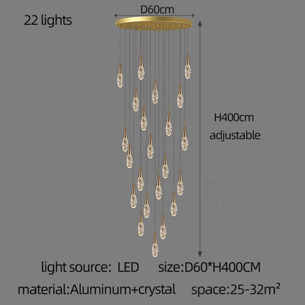 ChandelierDecor - Crystal Cones Staircase Chandelier – Stunning Elegance