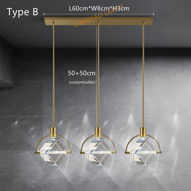 ChandelierDecor - Crystal Cube LED Rotatable Pendant Chandelier