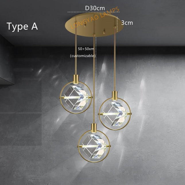 ChandelierDecor - Crystal Cube LED Rotatable Pendant Chandelier