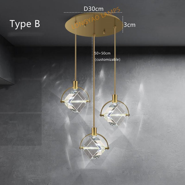ChandelierDecor - Crystal Cube LED Rotatable Pendant Chandelier