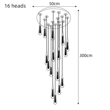 ChandelierDecor - Crystal Drops Staircase Chandelier: Elegant Lighting