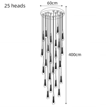 ChandelierDecor - Crystal Drops Staircase Chandelier: Elegant Lighting