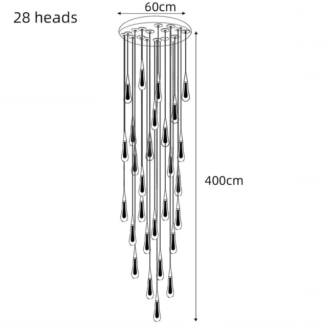 ChandelierDecor - Crystal Drops Staircase Chandelier: Elegant Lighting