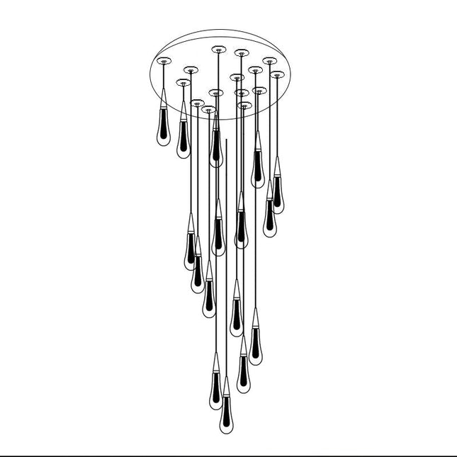 ChandelierDecor - Crystal Drops Staircase Chandelier: Elegant Lighting