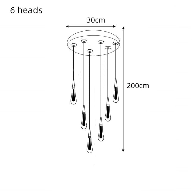 ChandelierDecor - Crystal Drops Staircase Chandelier: Elegant Lighting