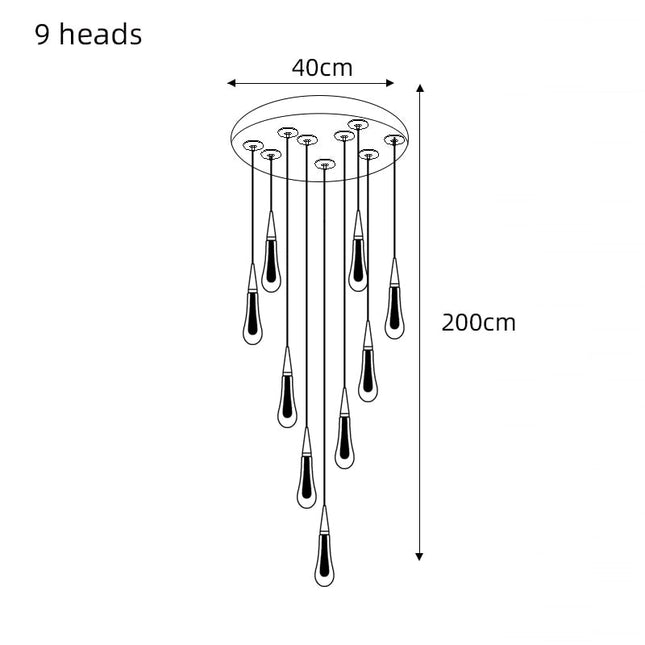 ChandelierDecor - Crystal Drops Staircase Chandelier: Elegant Lighting