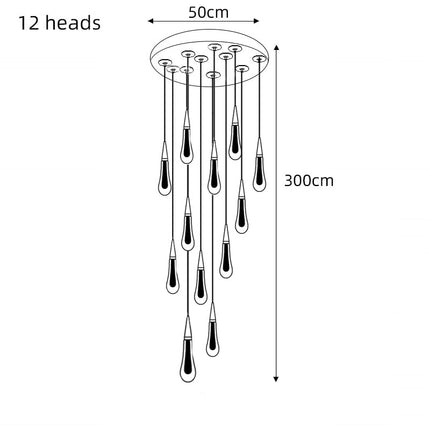 ChandelierDecor - Crystal Drops Staircase Chandelier: Elegant Lighting