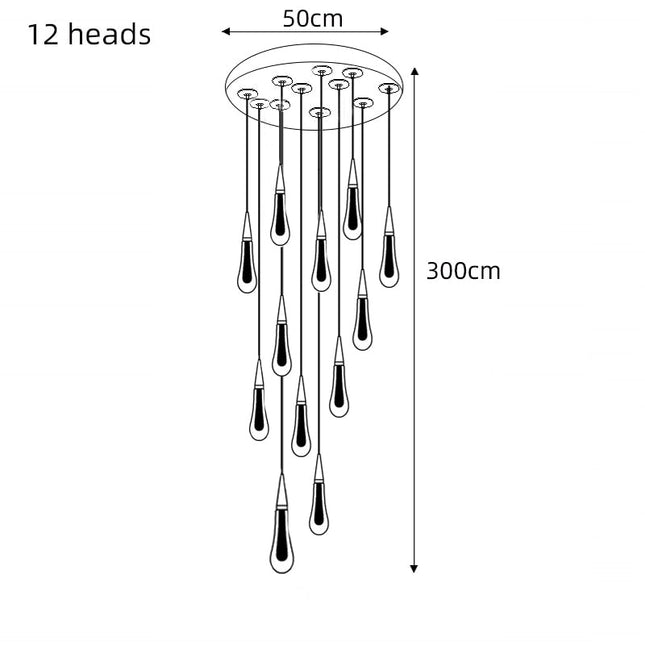 ChandelierDecor - Crystal Drops Staircase Chandelier: Elegant Lighting