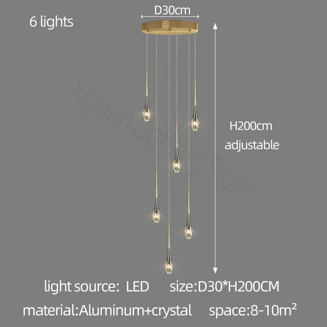 ChandelierDecor - Crystal Drops Staircase Chandelier - Exquisite Home Lighting