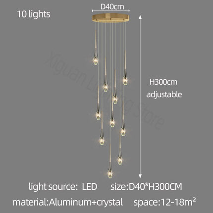 ChandelierDecor - Crystal Drops Staircase Chandelier - Exquisite Home Lighting